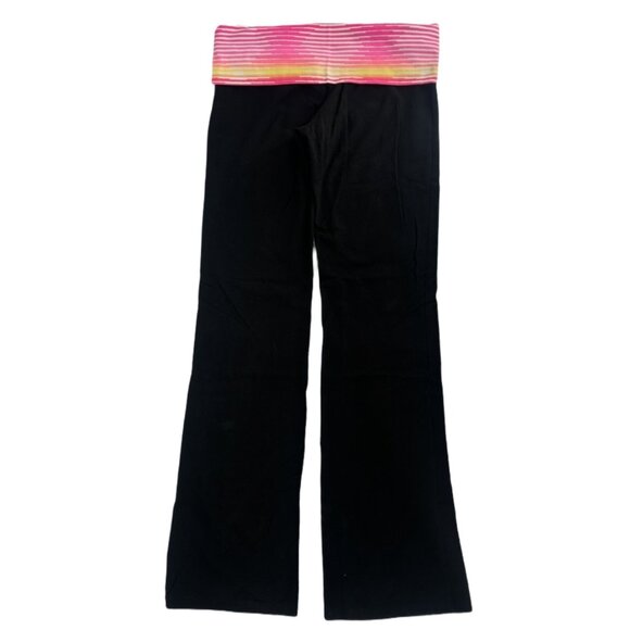 Victoria’s Secret PINK Black Flare Yoga Pants Colorful Waistband M - Picture 3 of 6